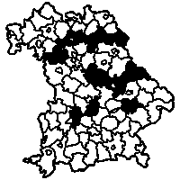 Landkreise: Pfaffenhofen a.d.Ilm,Dingolfing-Landau,Cham,Neumarkt i.d.Opf.,Regensburg,Tirschenreuth,Bayreuth Stadt,Bamberg,Bayreuth,Neustadt a.d.Aisch-Bad Windsheim,Aichach-Friedberg